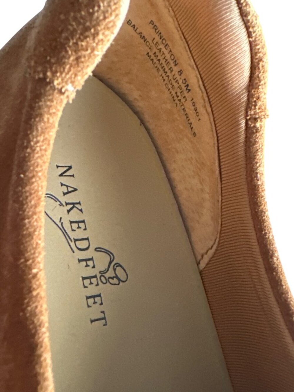 Naked Feet Tan Suede Platform Loafer NEW Chain Slip-On Princeton Size 8.5 - Picture 10 of 12